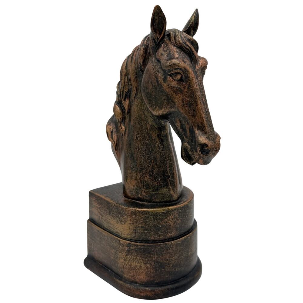 Vintage Cast Resin Horse Head Bust Figurine Equestrian Americana Decor Statue